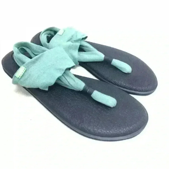 Sanuk Women's Yoga Sling 2 Mineral Blue Flip Flops 1095071 - Picture 1 of 5
